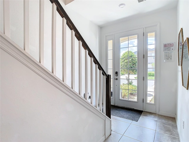 view of tiled foyer