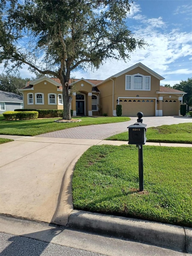 single story home with a front yard