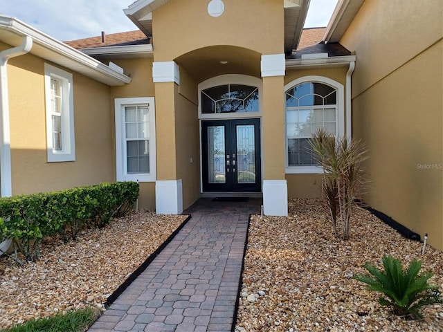 doorway to property with french doors