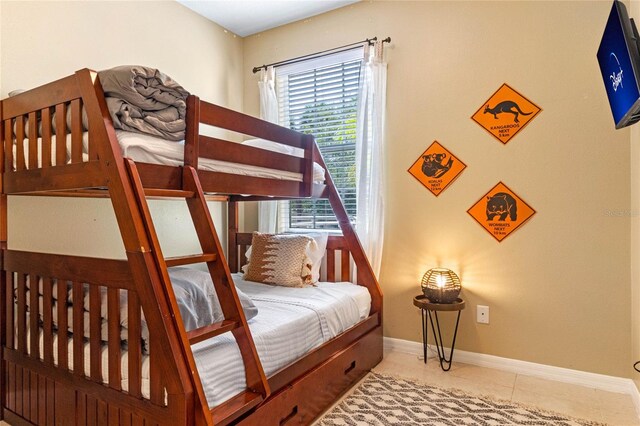 view of tiled bedroom