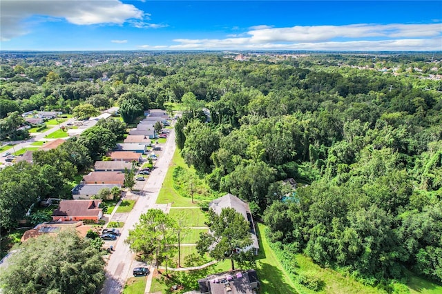 drone / aerial view with a forest view