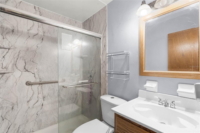 1005 Crescent Pkwy, Deland, FL 32724 - full bathroom with a marble finish shower, vanity, and toilet