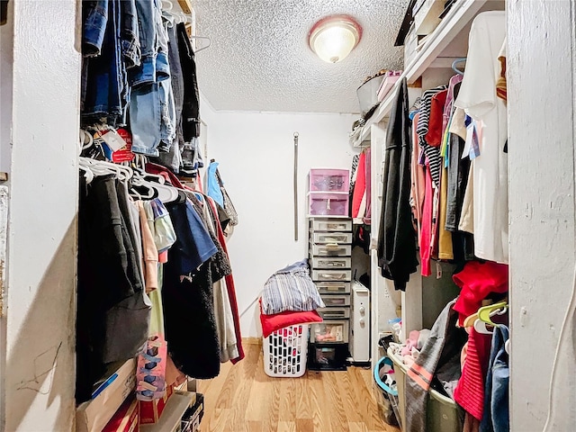 walk in closet featuring light hardwood / wood-style floors