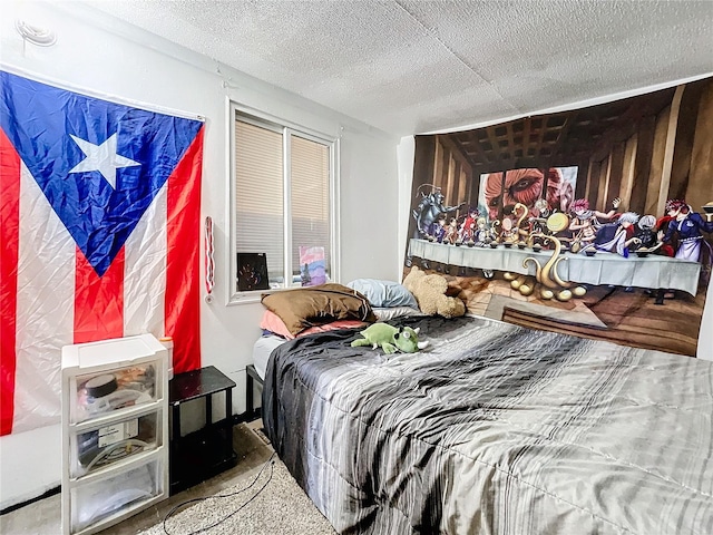 bedroom with a textured ceiling