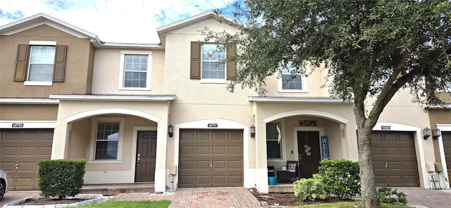 view of property with a garage