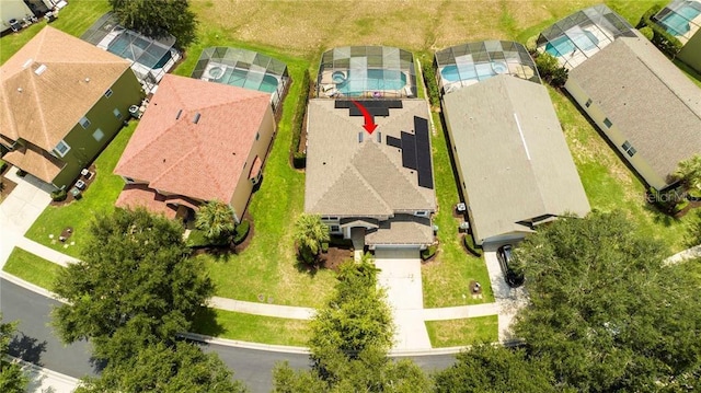 aerial view featuring a residential view