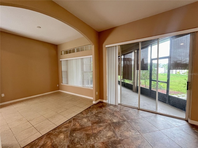 interior space with tile patterned flooring