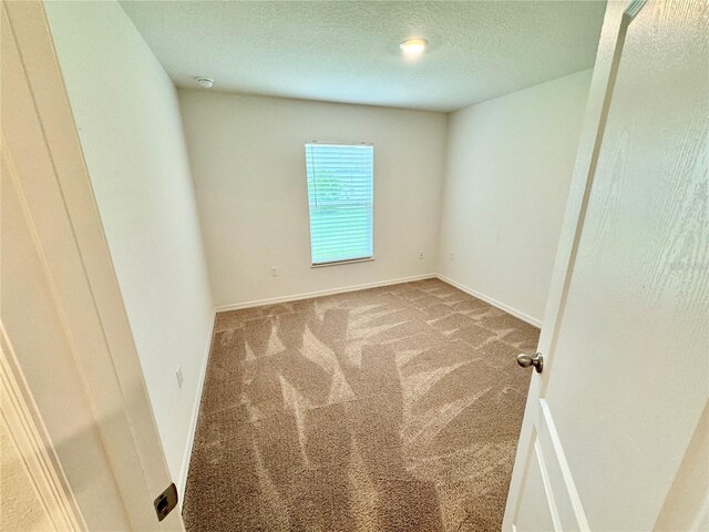 unfurnished room featuring a textured ceiling and carpet flooring