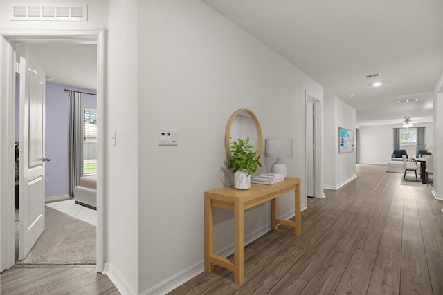 8 Slipper Flower Path E, Palm Coast, FL 32164 - hallway with wood finished floors, baseboards, and recessed lighting