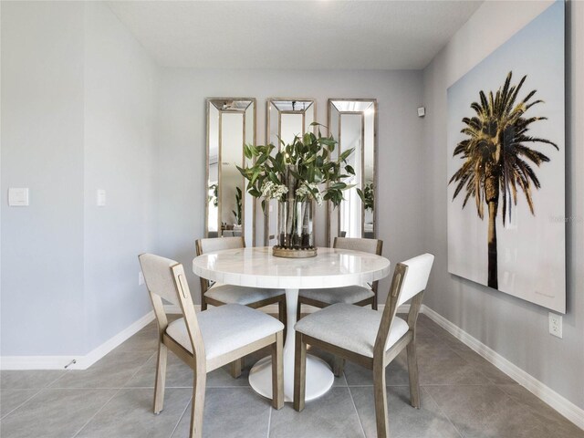 view of tiled dining room