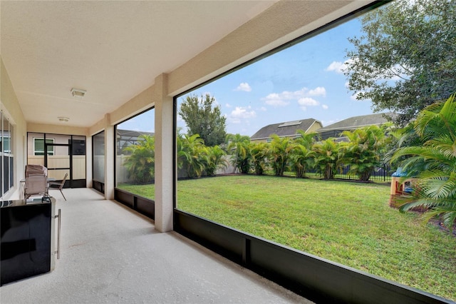 view of sunroom