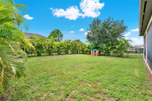 view of yard with fence