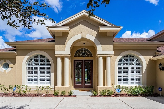 entrance to property with french doors