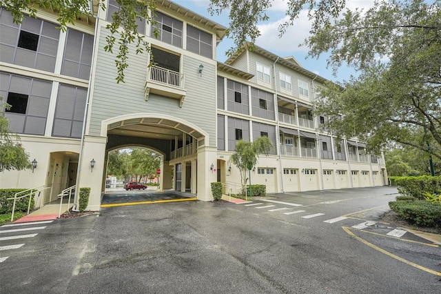 view of building exterior with a garage