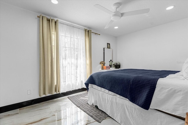 bedroom with ceiling fan