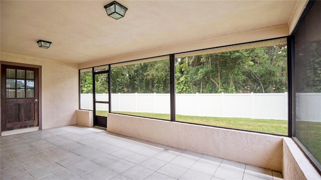 view of unfurnished sunroom