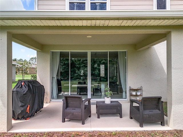 view of patio / terrace with a grill