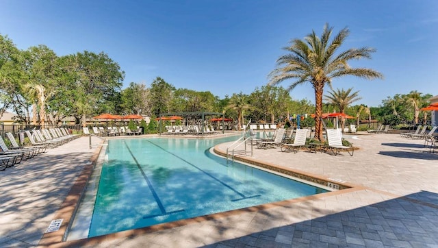 view of pool with a patio