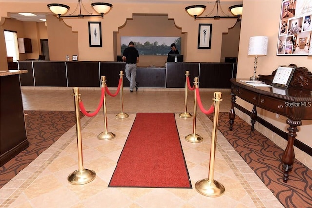 interior space featuring tile patterned flooring