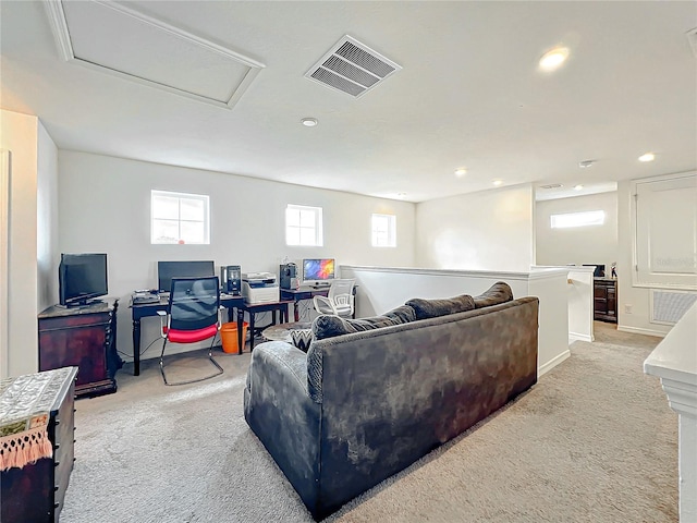 view of carpeted living room