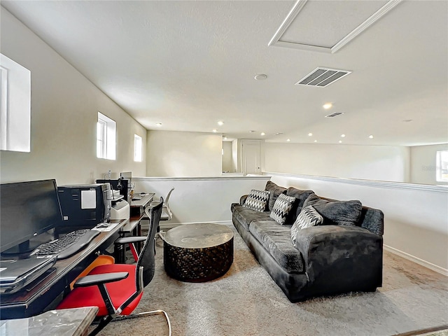 view of carpeted living room