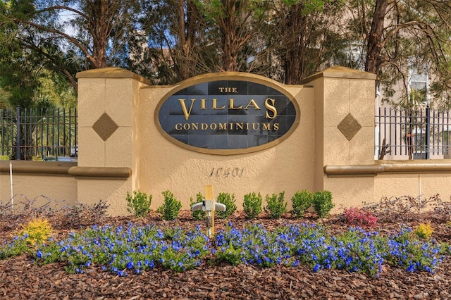 view of community sign