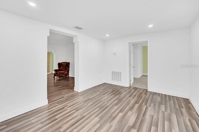 empty room featuring light wood-type flooring