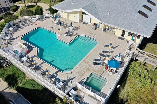 view of pool with a patio area