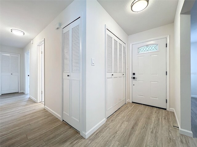 foyer featuring light hardwood / wood-style floors