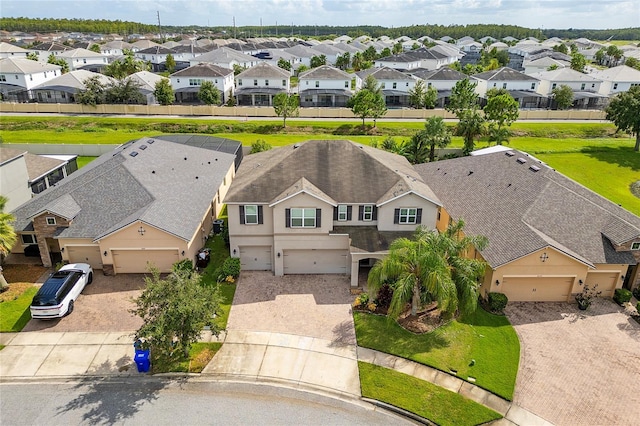 aerial view with a residential view