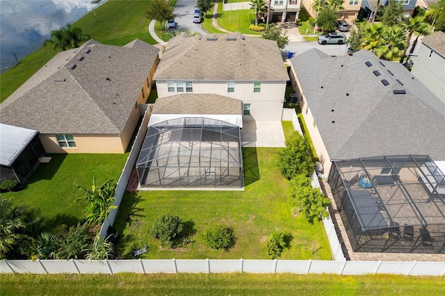 aerial view with a residential view