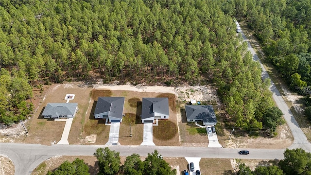 drone / aerial view with a forest view