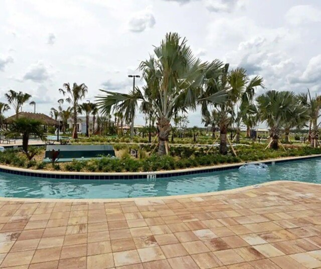 view of swimming pool featuring a patio