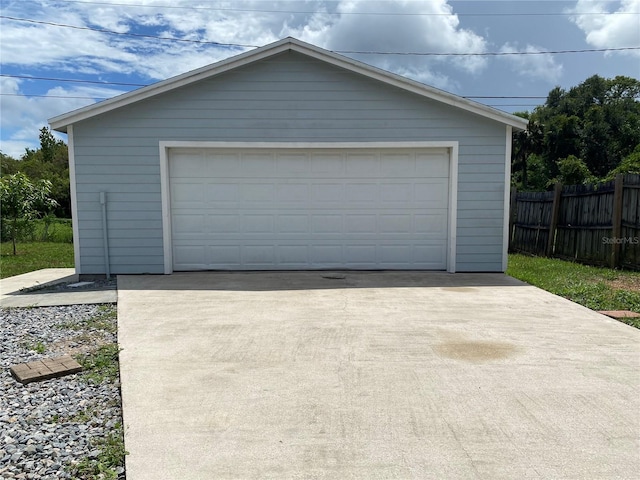 garage with wood walls