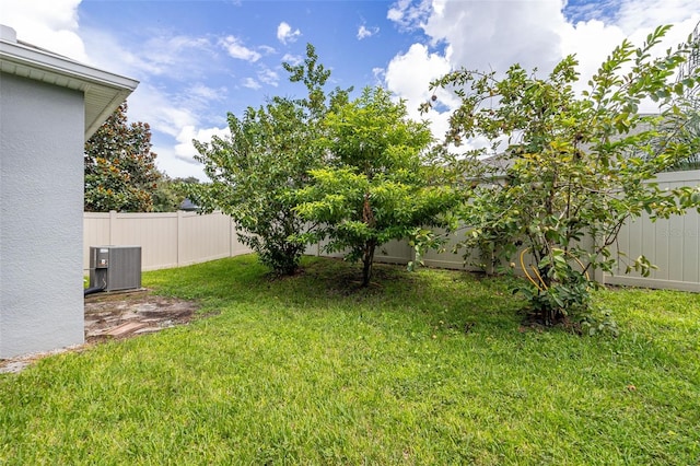 view of yard with central AC