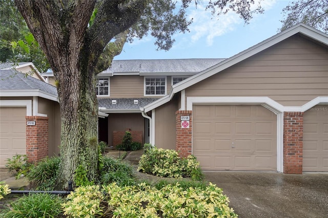 view of front of house with a garage