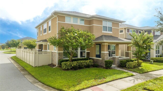 view of front of property with a front yard