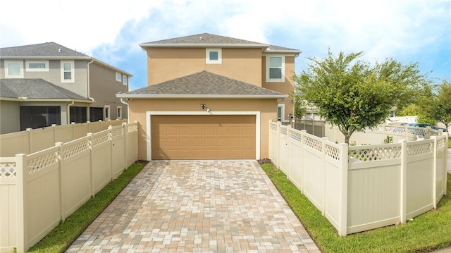 view of property with a garage