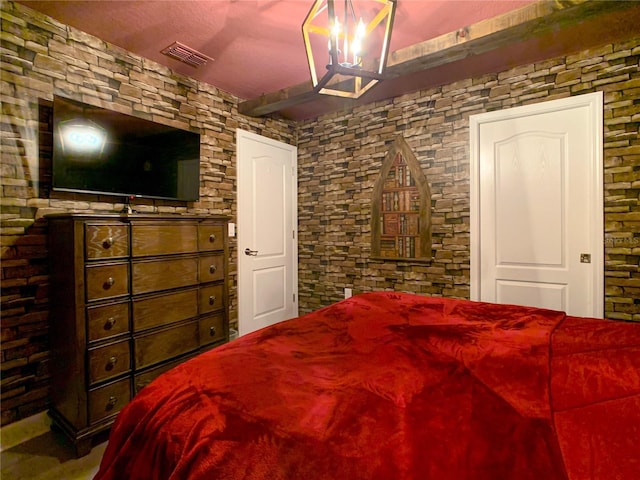 1471 Rolling Fairway Dr, Davenport, FL 33896 - bedroom featuring a notable chandelier and visible vents