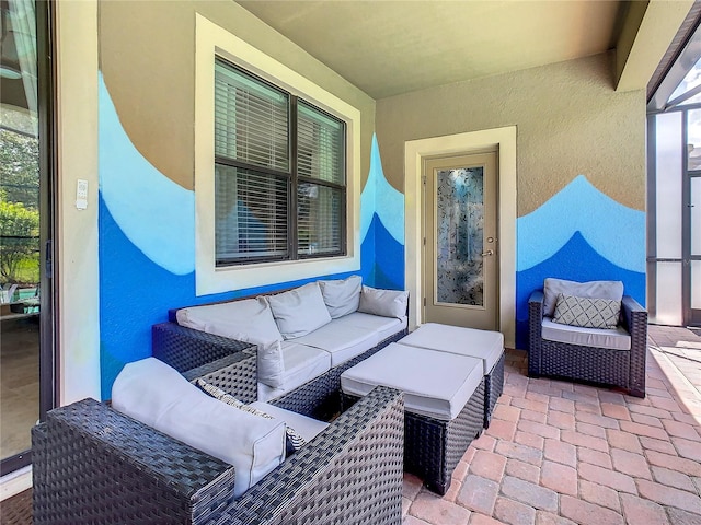 view of patio with an outdoor hangout area