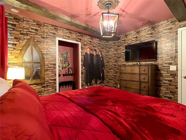 1471 Rolling Fairway Dr, Davenport, FL 33896 - bedroom featuring a chandelier and visible vents