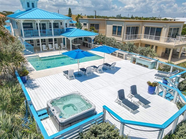 view of swimming pool featuring a patio