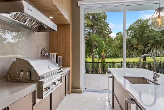 interior space with plenty of natural light and sink