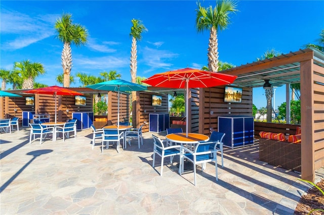 view of patio featuring outdoor dining space