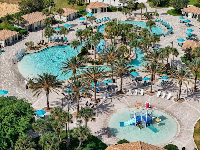 view of pool featuring a patio area