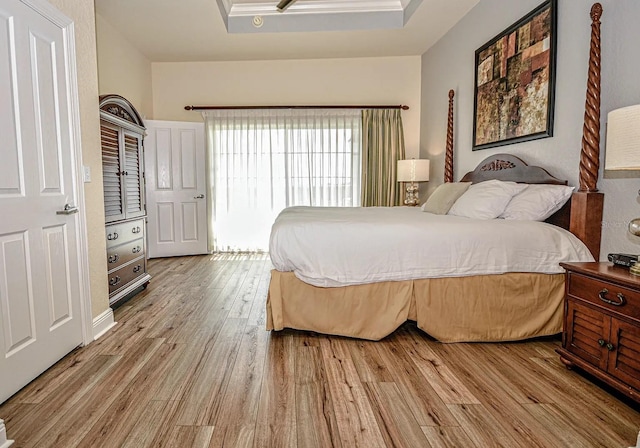 bedroom featuring light hardwood / wood-style floors