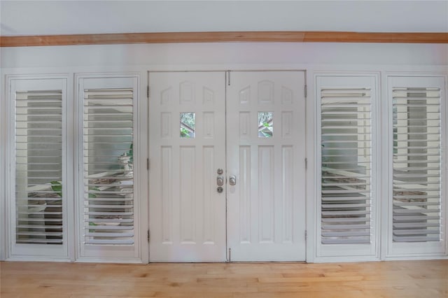 entrance foyer featuring light hardwood / wood-style floors