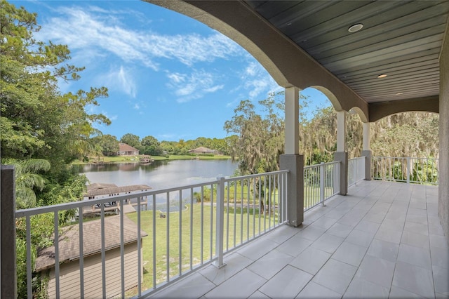 balcony with a water view