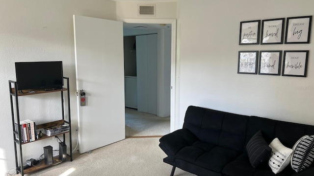 living room featuring carpet floors