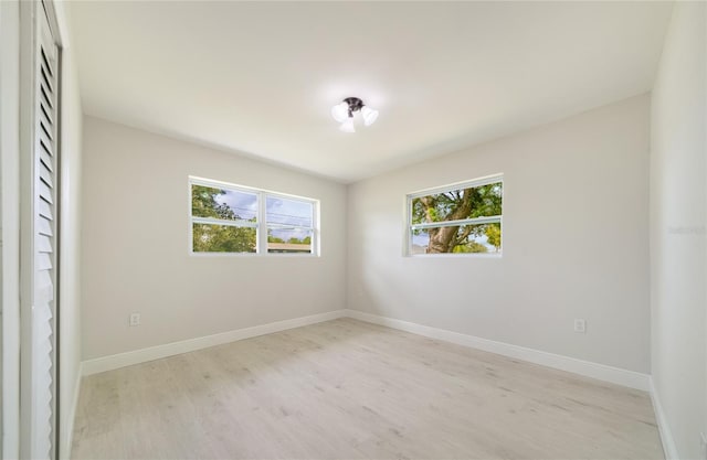 empty room featuring light wood-type flooring